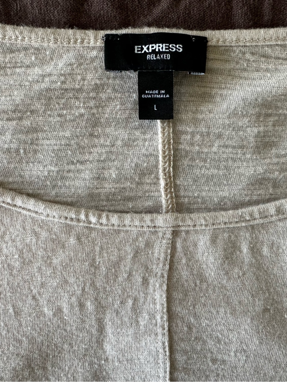 Women’s Express Tan Scoop Neck 3/4 Sleeve Top - Picture 4 of 6